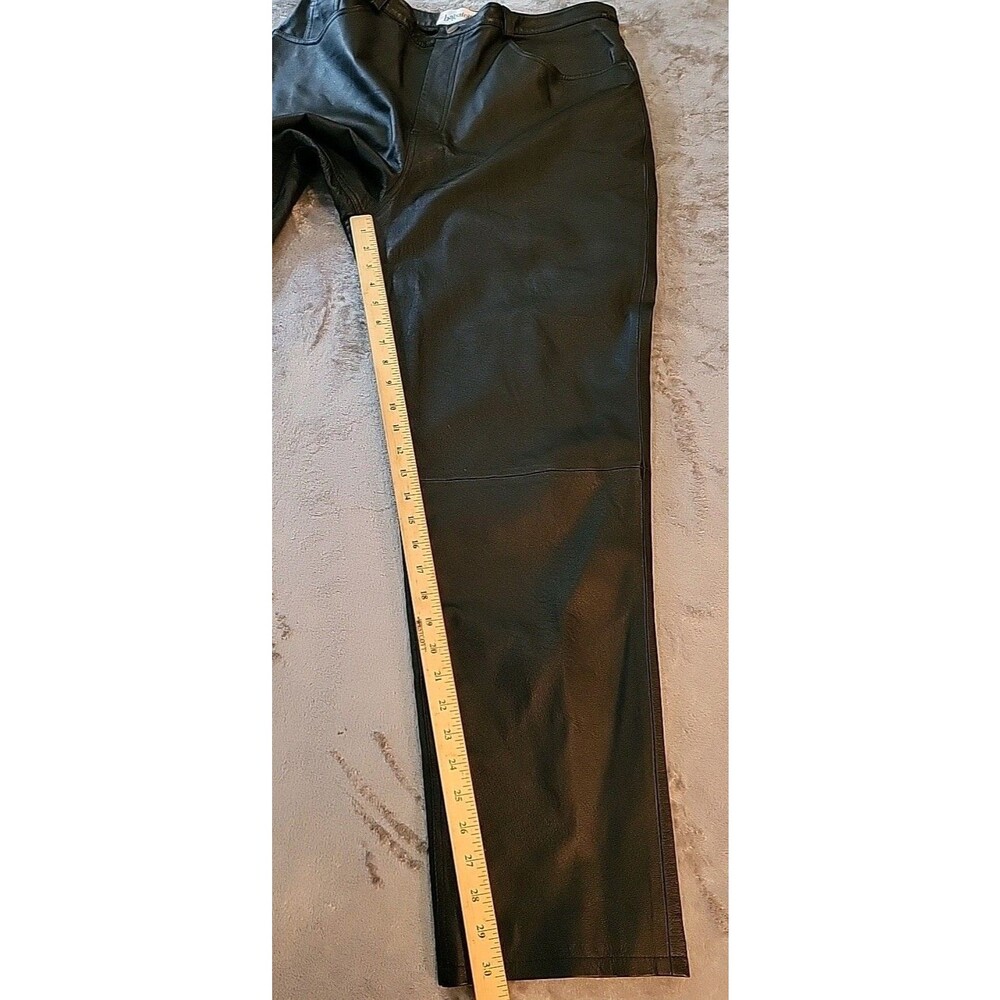 VTG Bagatelle High Rise Leather Pants Womens Sz 16 Straight Leg Lined Black Moto - Picture 7 of 11